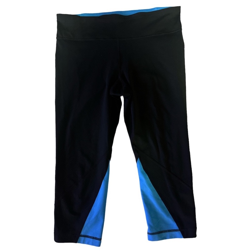 Under Armour UA Legging Capri Workout Pants SZ M Medium Blue & Black